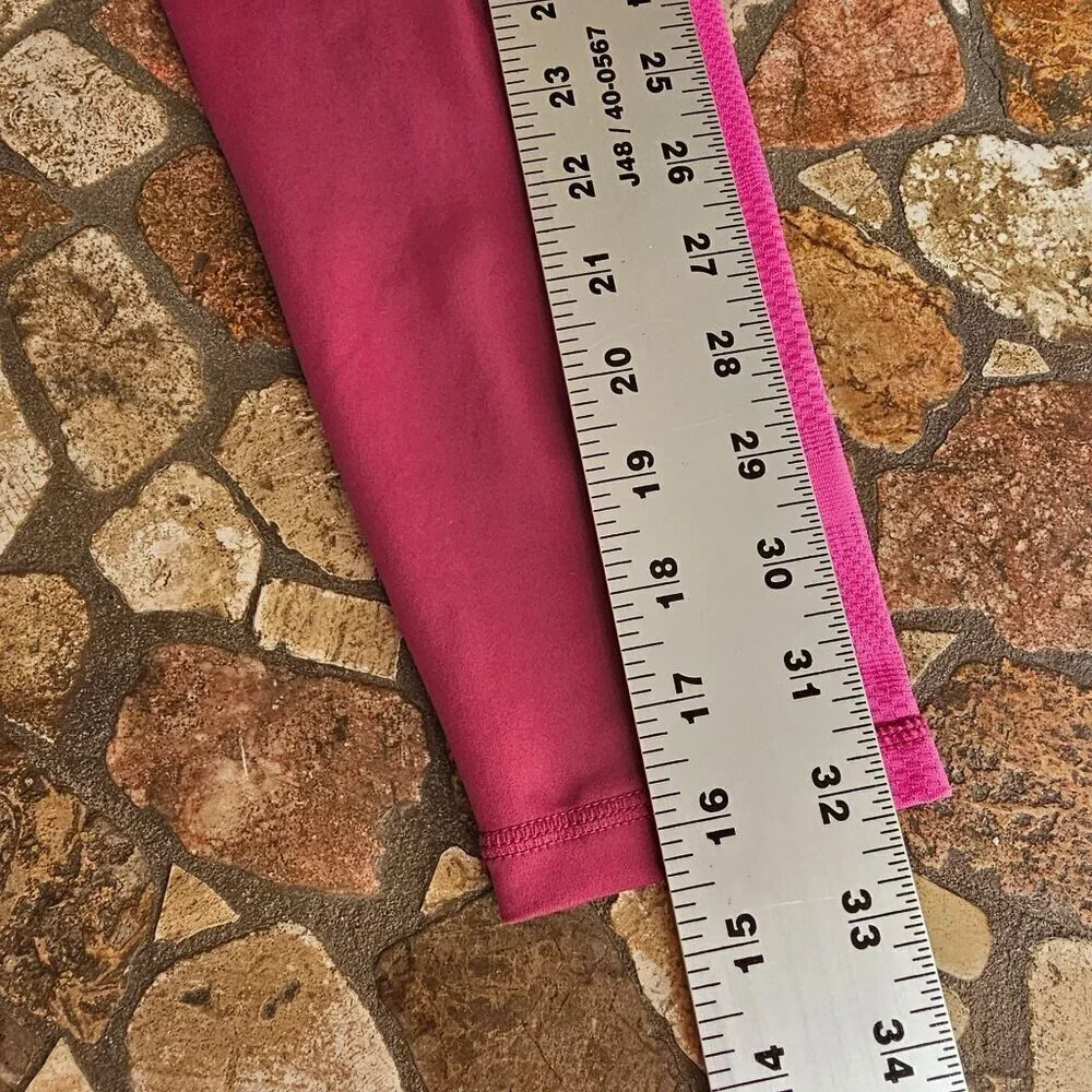 Nike Pro Womens Berry Pink Side Pocket High Rise 7/8 Leggings Tights S